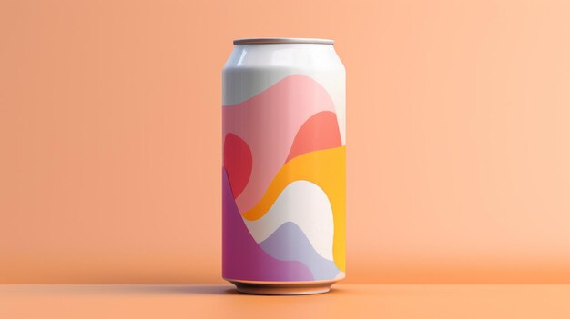 Colorful Abstract Design Minimalist 1980s Inspired Can