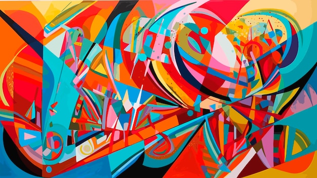 A colorful abstract design that captures the energy and movement Modern contemporary art