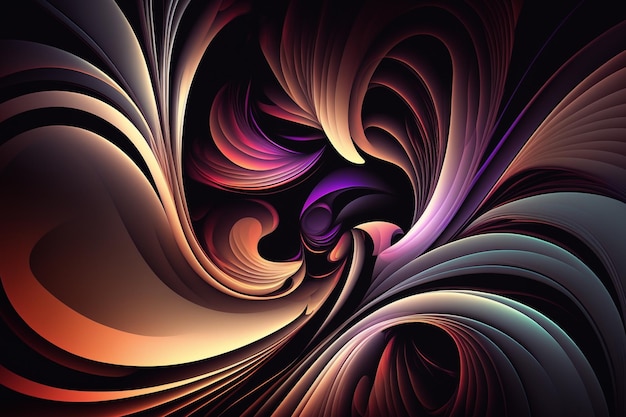 A colorful abstract design with a black background.