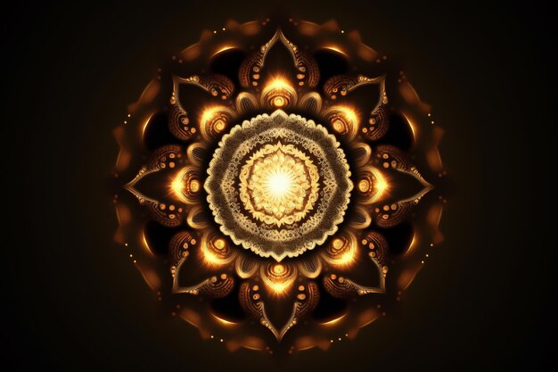 Premium AI Image | a colorful abstract design with a gold flower on a
