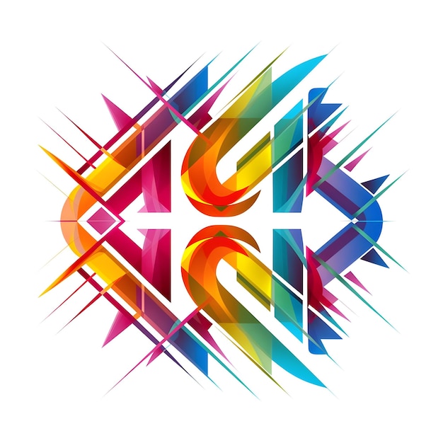 a colorful abstract design with the letters c and g on it Ai images