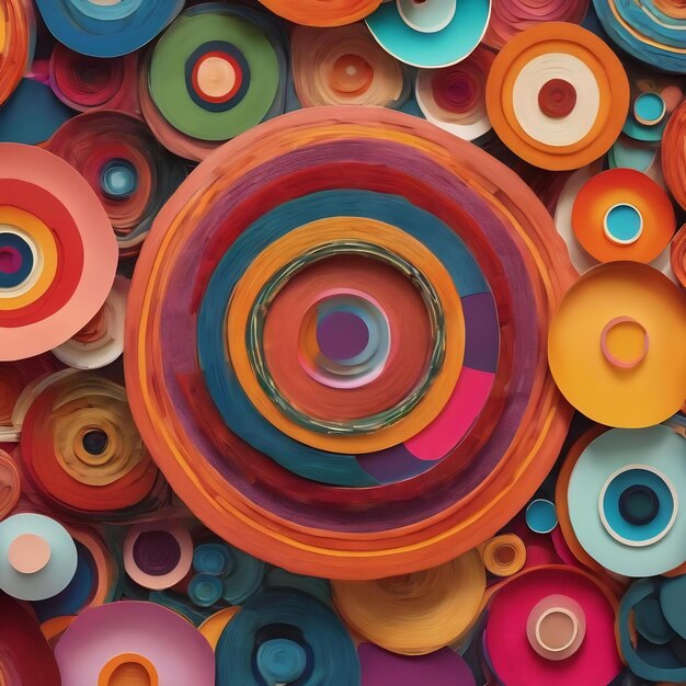 A colorful abstract design with a pattern of circles and the wordsarton it