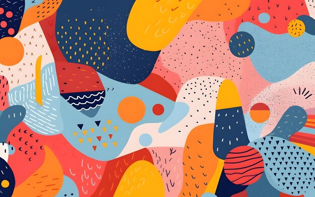 A colorful abstract design with a pattern of shapes and colors.