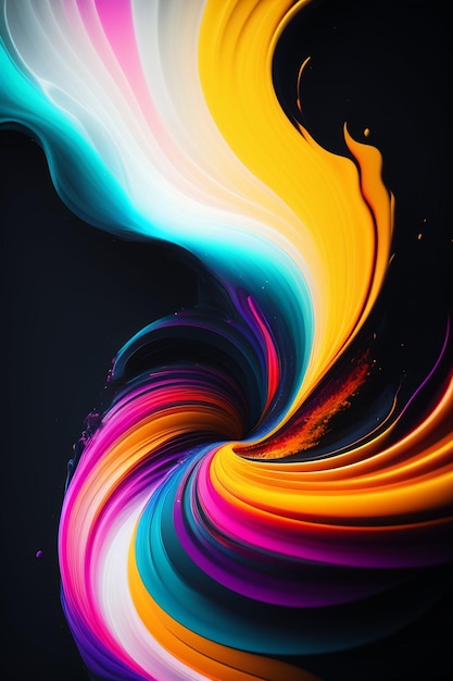 A colorful abstract design with a swirl of paint