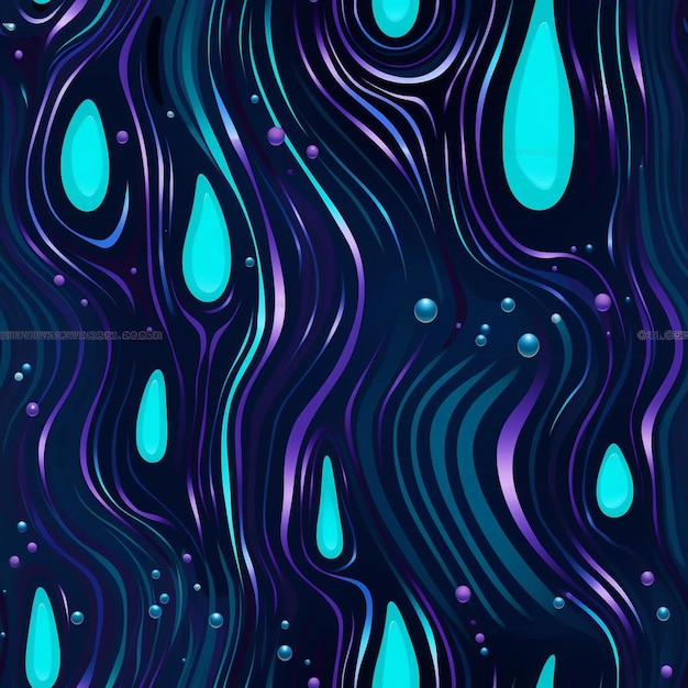 A colorful abstract design with water drops on it