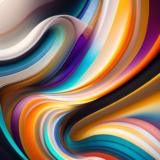 A colorful abstract design with a white background.