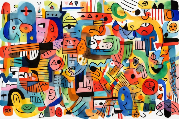 Colorful abstract doodles background wallpaper