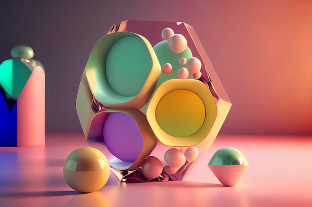 Colorful Abstract Figures Background 3d Rendering Creative Wallpaper and Background