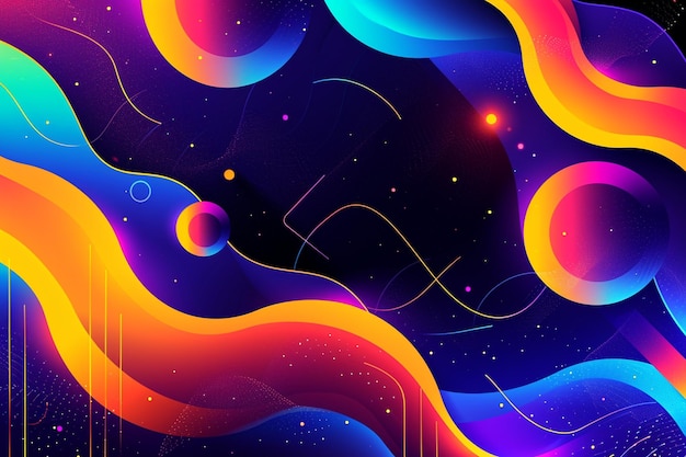 Colorful abstract fluid gradient shapes background