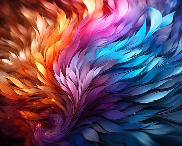 Colorful Abstract Fractal Background hyperrealistic