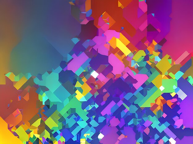 Colorful abstract geometric 3D panels high contrast