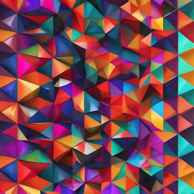 A colorful abstract geometric design with a triangle pattern