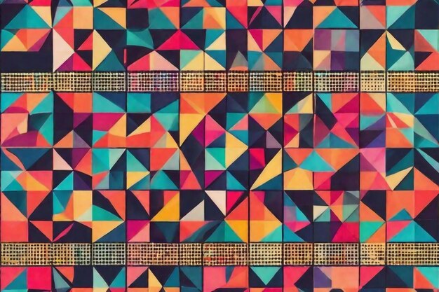 Colorful abstract geometric pattern with symmetrical shapes