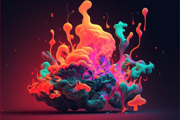 Colorful abstract glowing fluid background