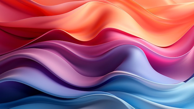 Colorful abstract gradient glowing wavy fabric stripes and structures artistic background for design of visual projects banners Created with AI