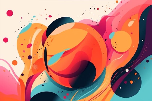 Photo colorful abstract hand drawn background with abstract element and dynamic shape