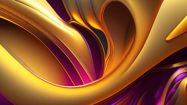 a colorful abstract heart with a gold background