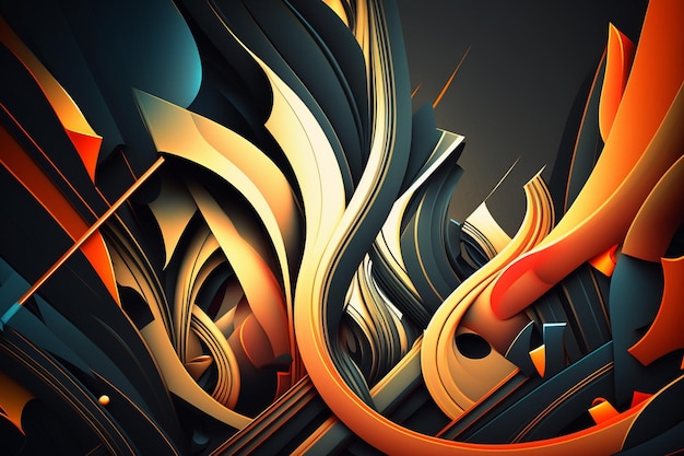 A colorful abstract illustration of a fire and flames.