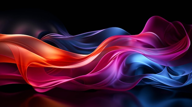 A colorful abstract illustration of a purple and blue on black background