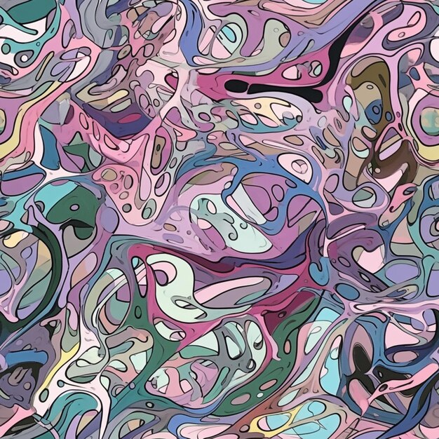 A colorful abstract illustration with a swirly pattern.