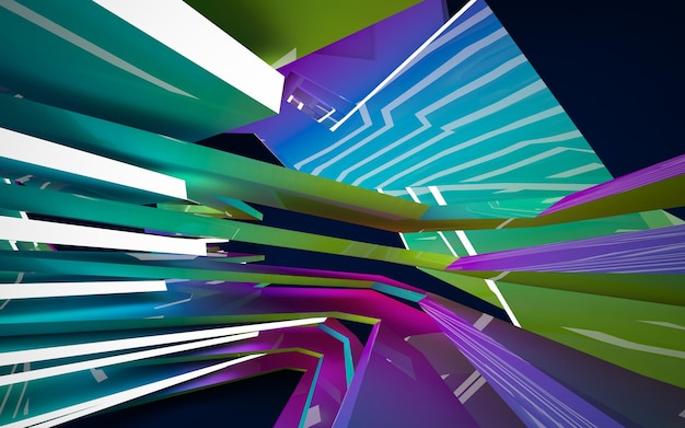 A colorful abstract image of a blue and green background with a white arrow pointing to the left.