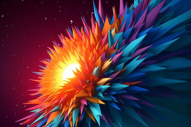 A colorful abstract image of a bright and colorful explosion.