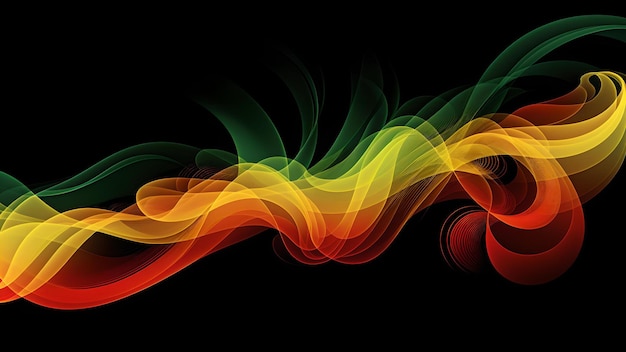 A colorful abstract image of a firework with a black background.