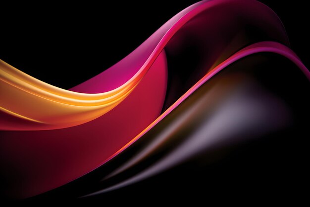 A colorful abstract image of a flame with a black background.