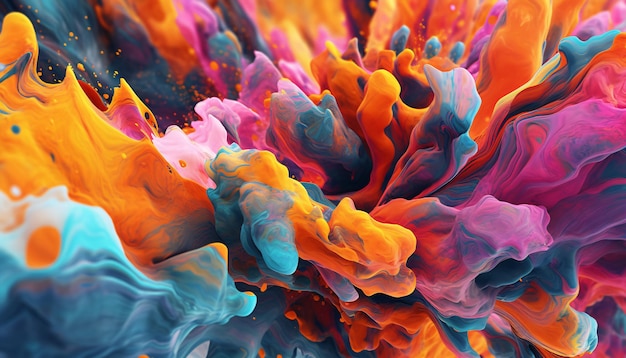 A colorful abstract image of a flower.