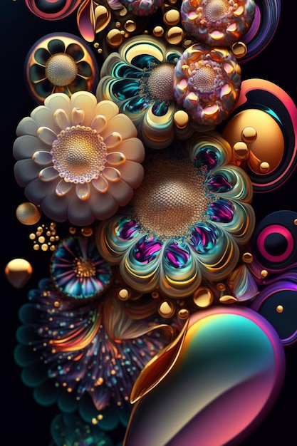 A colorful abstract image of a flower.