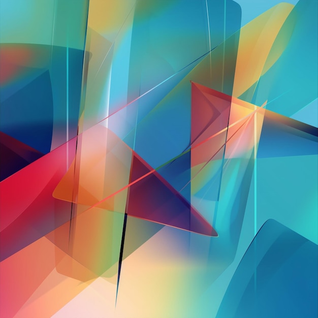 A colorful abstract image of a glass and a blue background.