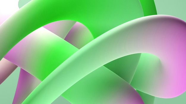 A colorful abstract image of a green and pink spiral