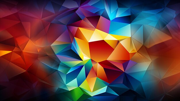 a colorful abstract image of many smaller triangles