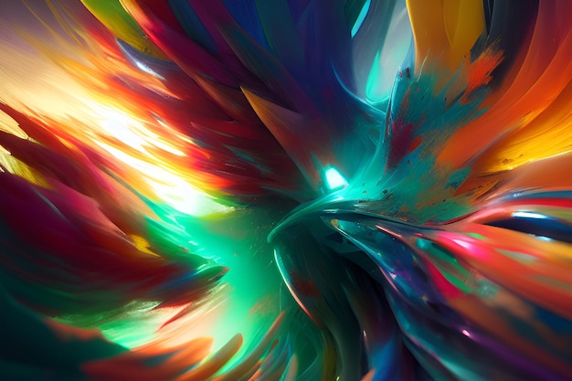 a colorful abstract image of a rainbow colored wave