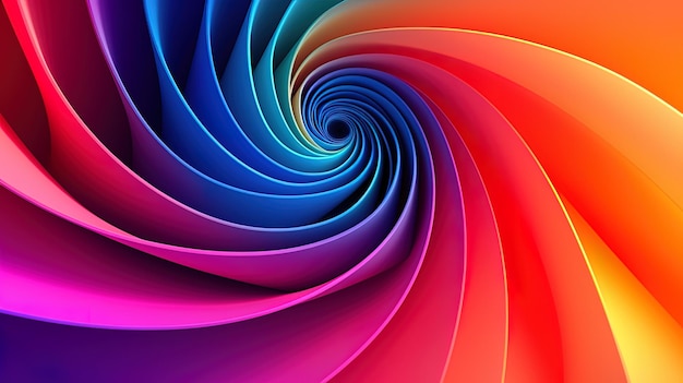 A colorful abstract image of a spiral design with a spiral design in blue and pink