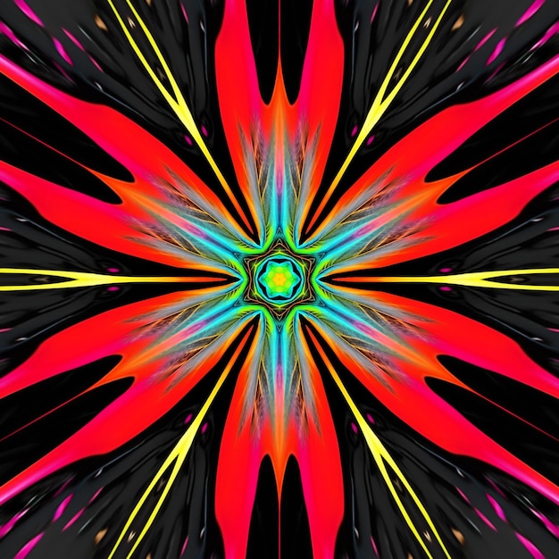 Photo a colorful abstract image of a starburst.