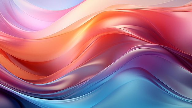 A colorful abstract image of a wave with the colors of the rainbow.