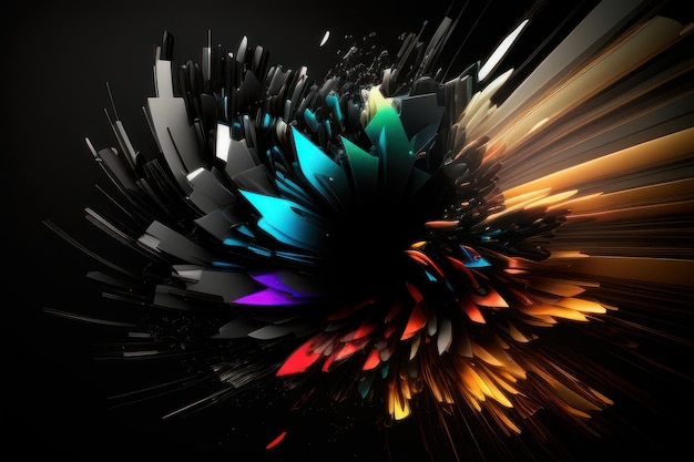 A colorful abstract image with a black background and a black background.