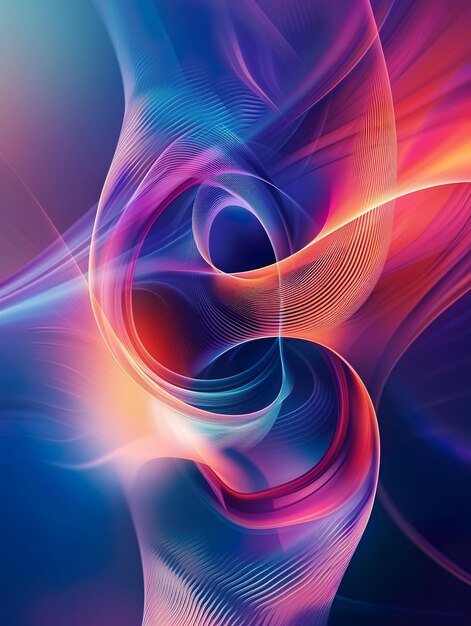 Photo a colorful abstract image with a blue background and red and orange swirls
