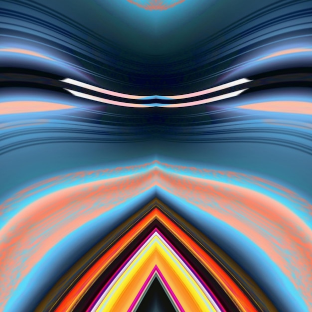 A colorful abstract image with a curved line in the middle.