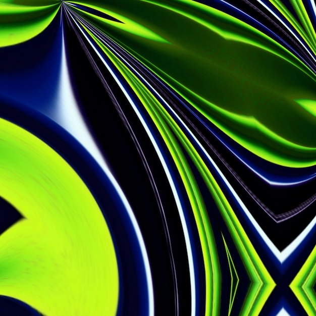 A colorful abstract image with a green and blue design.