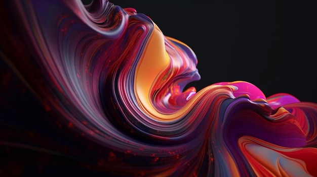 A colorful abstract image of a woman's face.