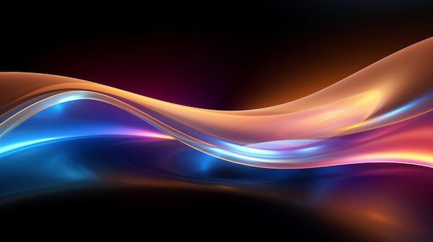 colorful abstract light trail curve random curve random color golden light hyper realistic