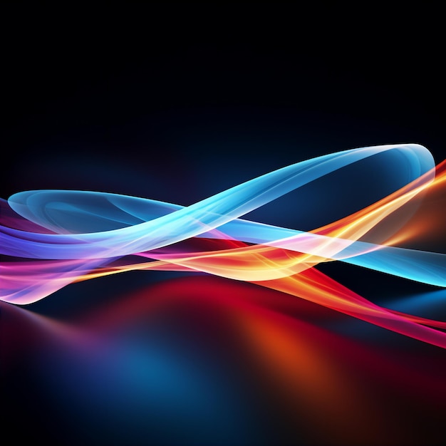 colorful abstract light trail curve random curve random color hyper realistic