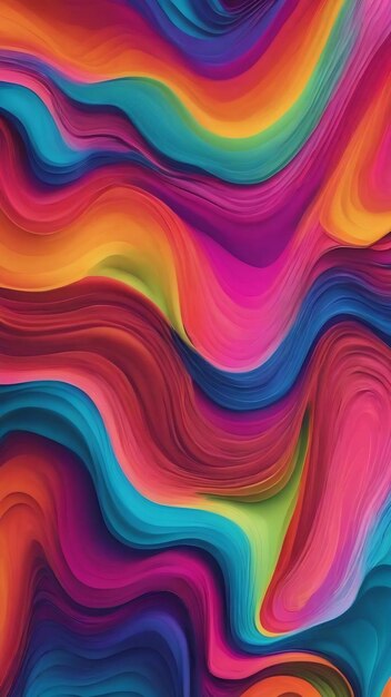 Colorful abstract liquid gradient geometric pattern gradient 3d illustration