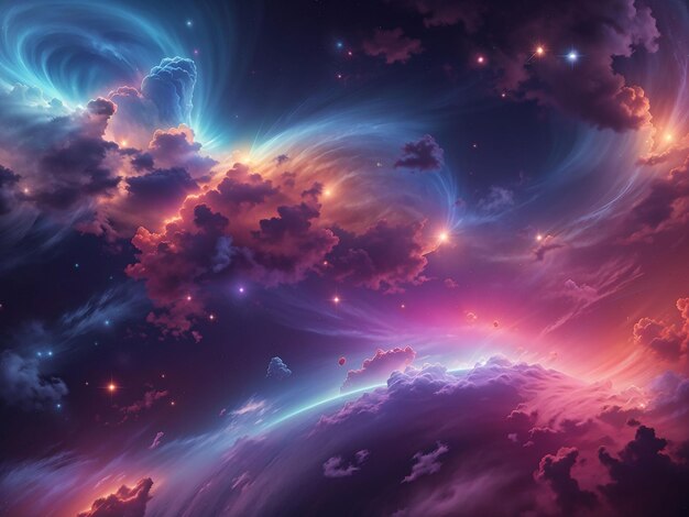 Colorful abstract nebula space background