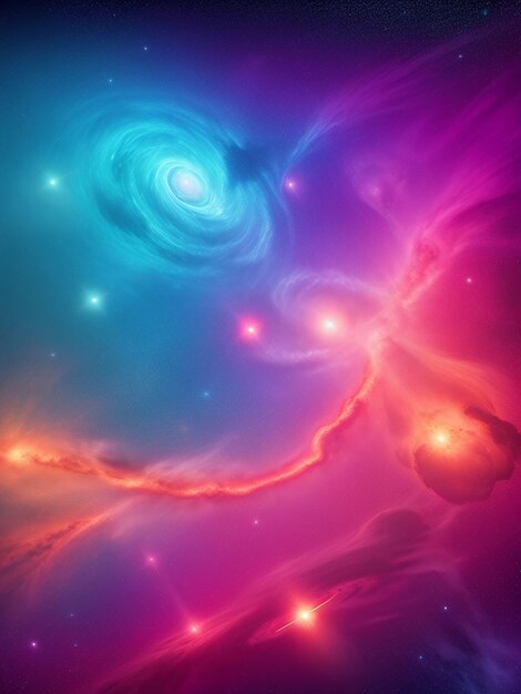 Colorful abstract nebula space background