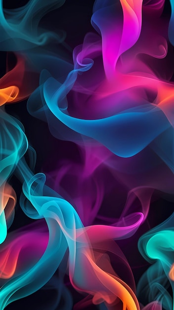 Colorful abstract neon colored smoke gradient wallpaper background