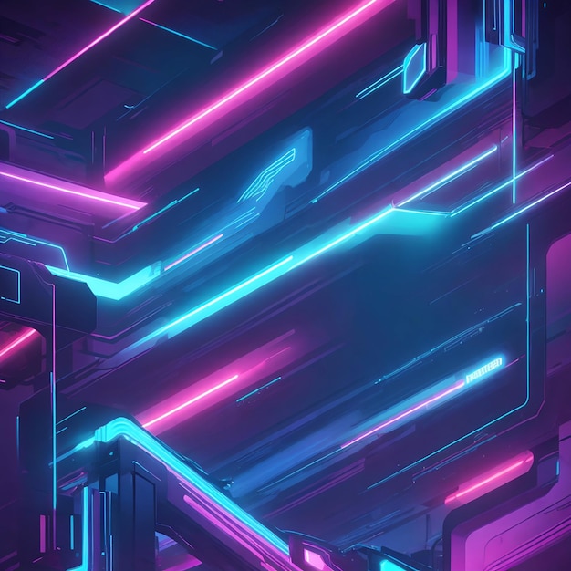 Colorful abstract neon lights background design generative ai