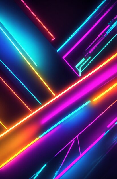 Photo colorful abstract neon lights background design